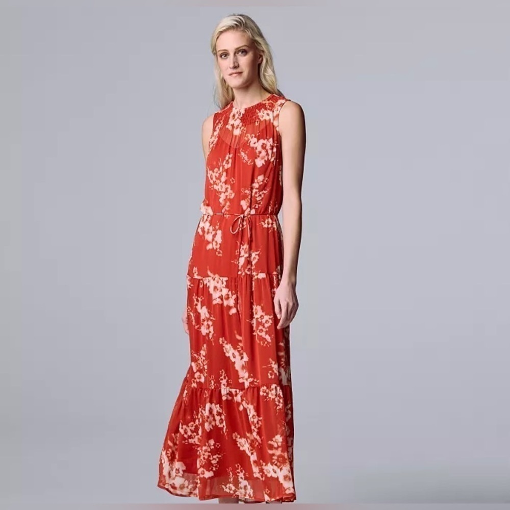 NWT Women's Simply Vera Vera Wang Smocked Sleeveless Dress size XL
